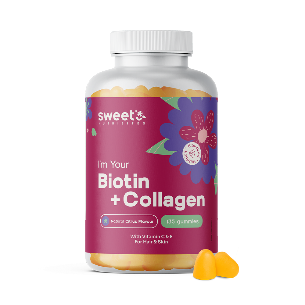 Biotín + kolagén – gumíky na vlasy, pokožku a nechty, 135 gumových cukríkov