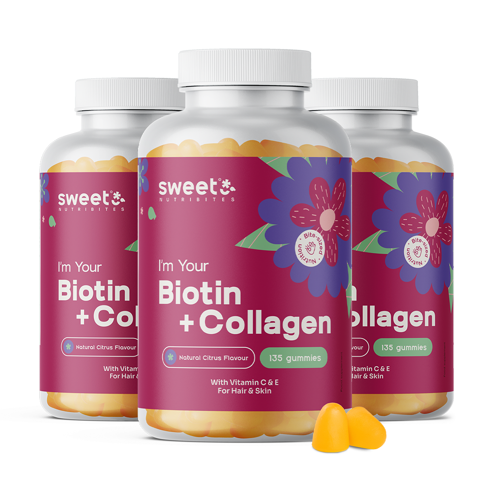 3x Biotín + kolagén – gumíky na vlasy, pokožku a nechty, spolu 405 gumíkov
