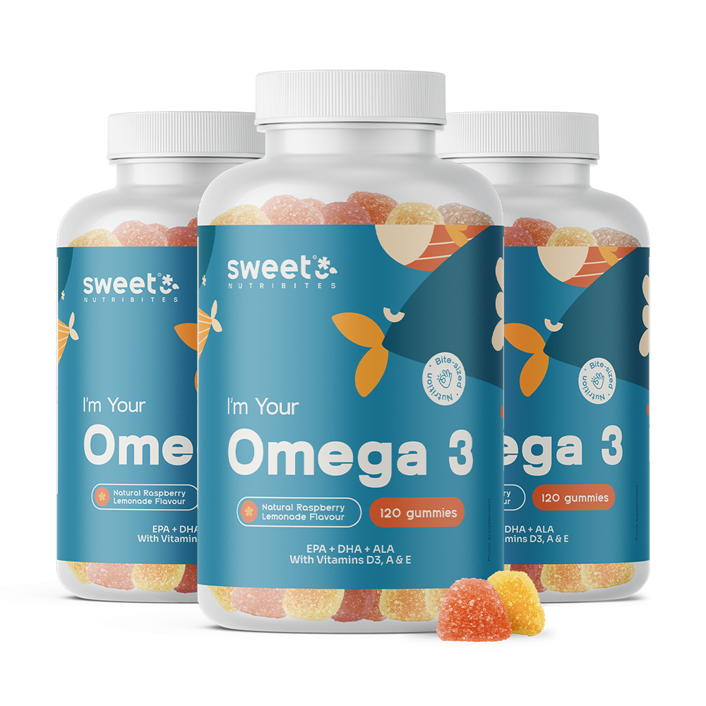 3x Omega 3 – s vitamínmi D3, E a A, spolu 360 gumíkov