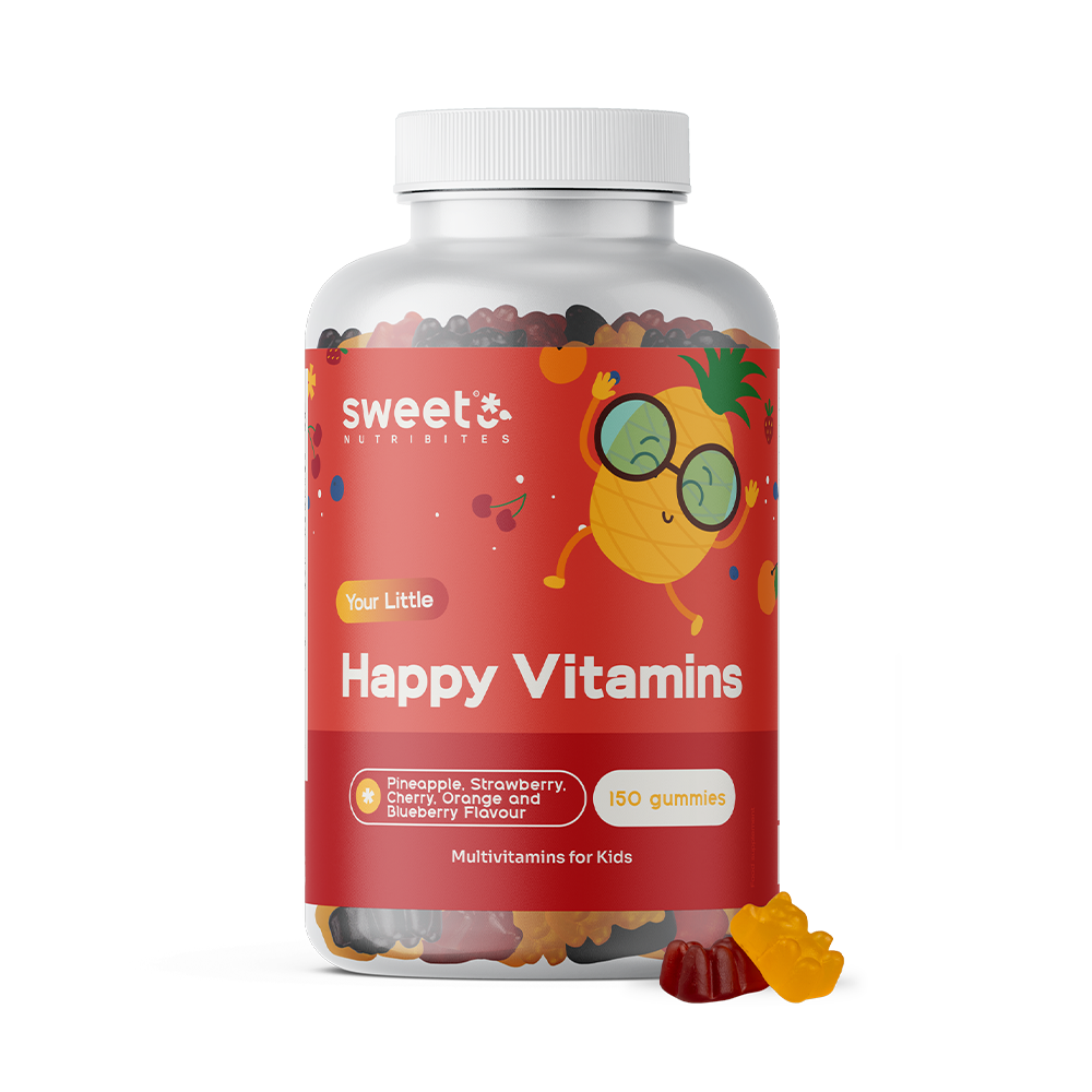 Happy Vitamins – gumové cukríky pre deti s multivitamínmi, 150 gumových cukríkov