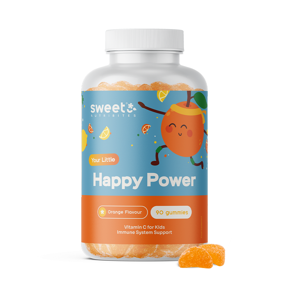 Happy Power – gumové cukríky pre deti s vitamínom C, 90 gumových cukríkov